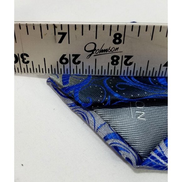 Madison Mens Necktie Blue & Gray Paisley 59" X 3.25" Hand Made - Picture 8 of 8